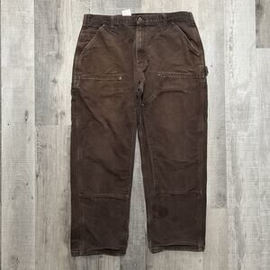 VTG Carhartt Double Knee Pants Brown B136 Distressed Carpenter Pants Men's 38x30